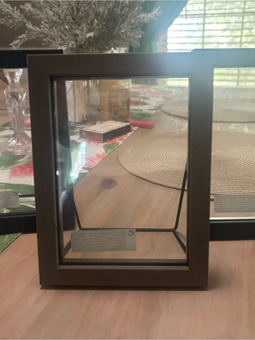 Wood-Frame Glass Display Box - Brown and two black